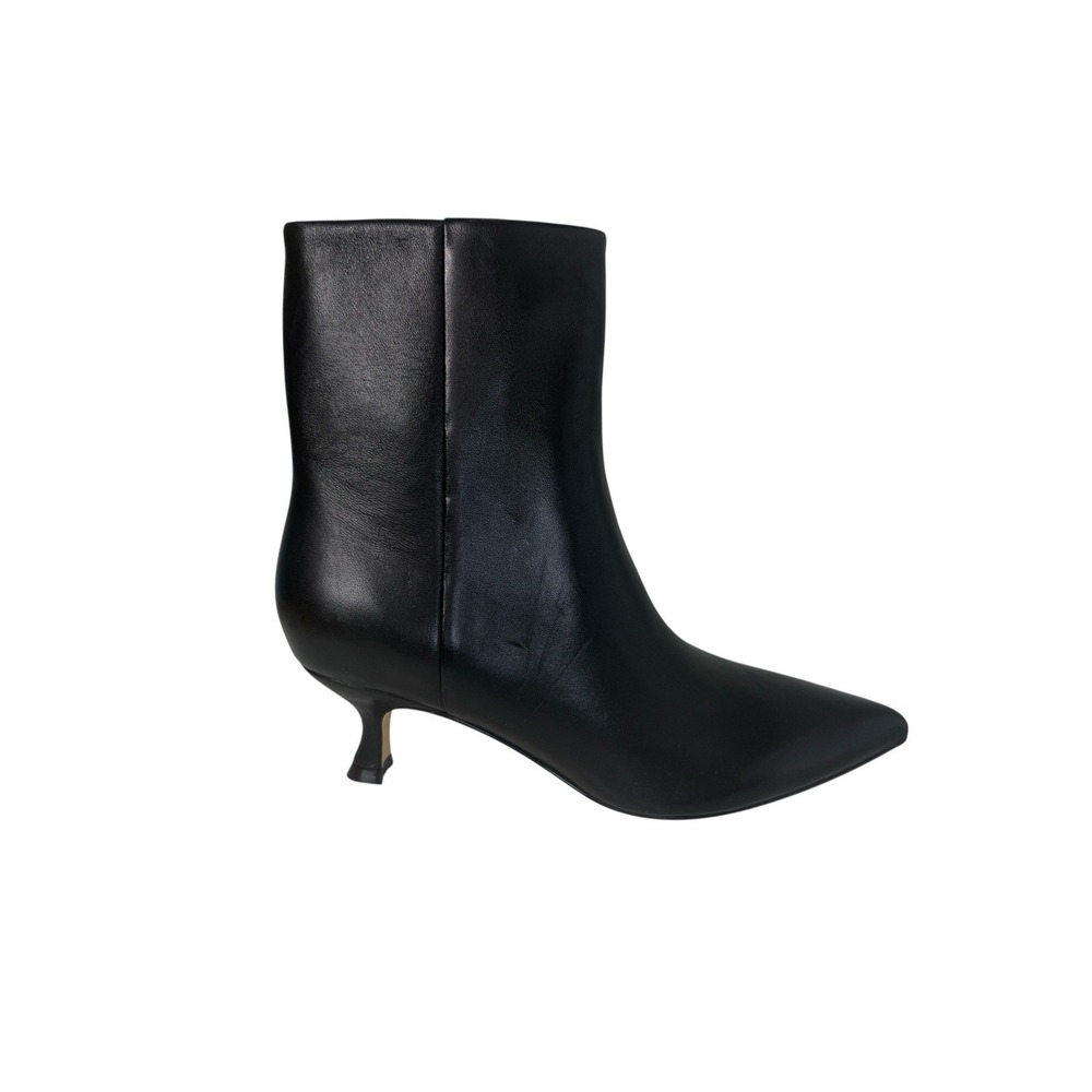 Marc Fisher Black Leather Pointed ToeHeel Ankle Boots Womens Size 8 No Box - Picture 1 of 5